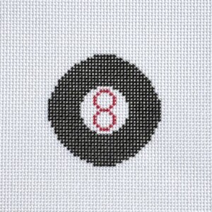 Magic 8 Ball 2" Round Needlepoint Canvas (Island House)