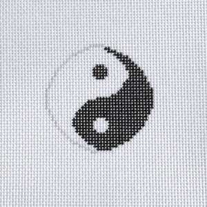 Yin Yang 2" Round Needlepoint Canvas (Island House)