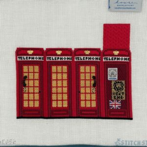 Needlepoint London phone booth stitched
