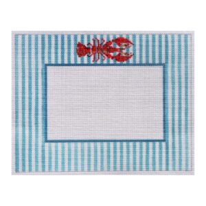 Lobster on Blue Stripes Frame
