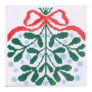 Red Bow Mistletoe Coaster