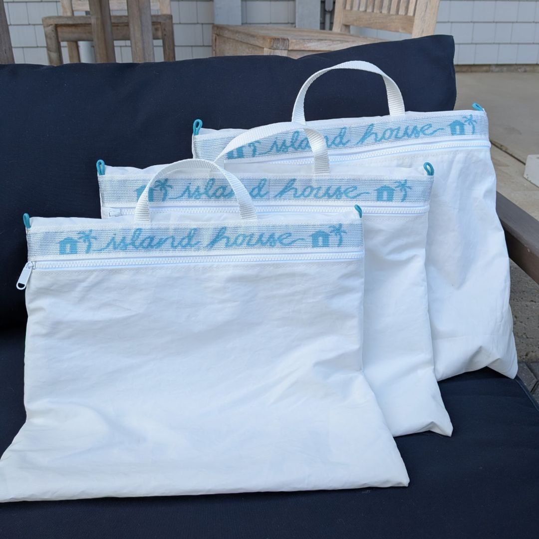 Island House reclaimed sail project bags