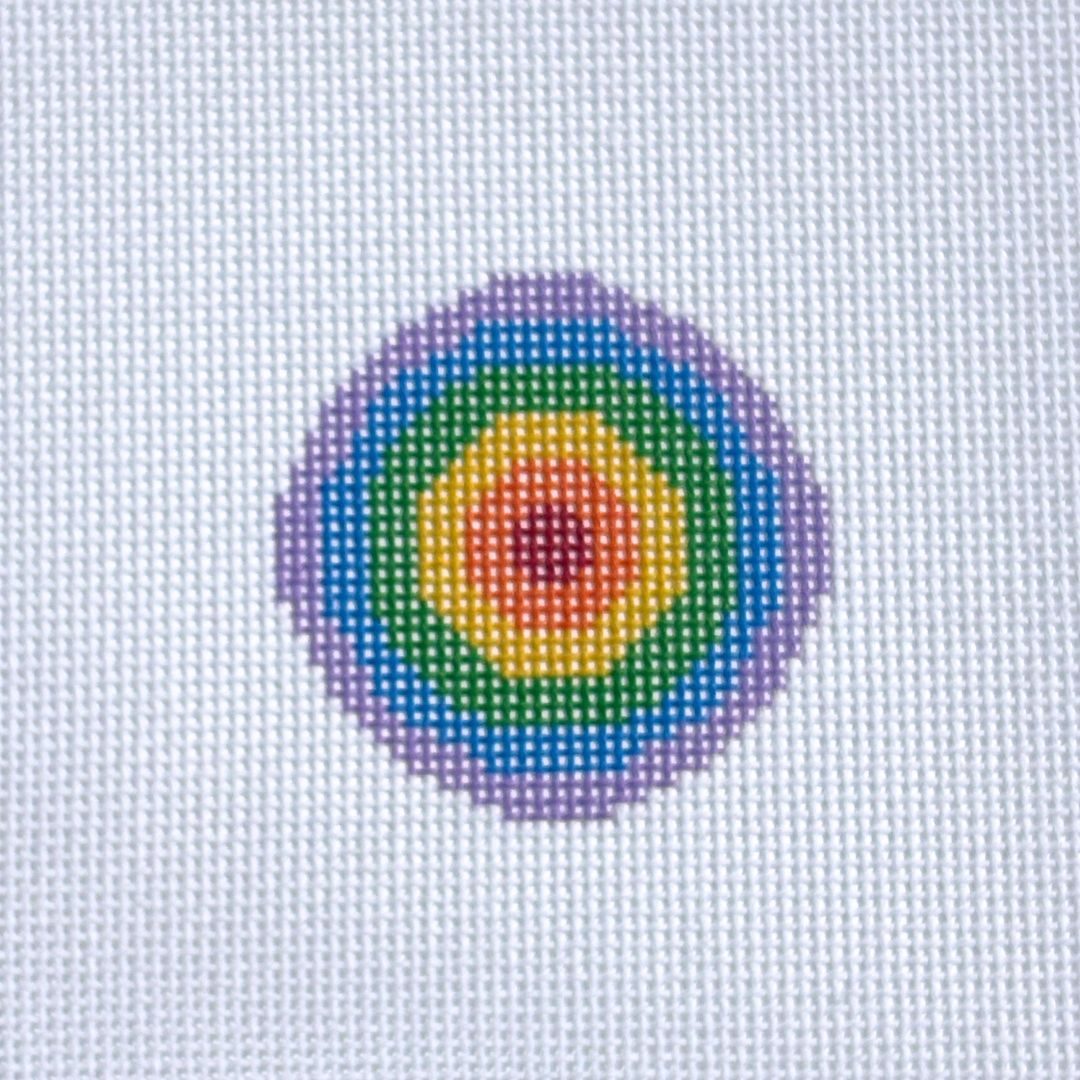 Rainbow Round Needlepoint Canvas