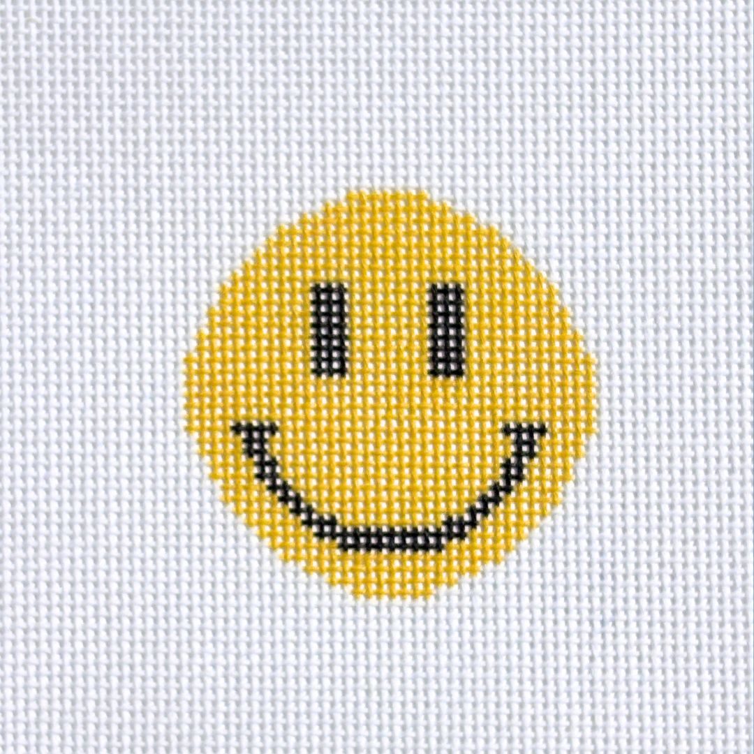 Smiley Face Emoji Needlepoint Canvas