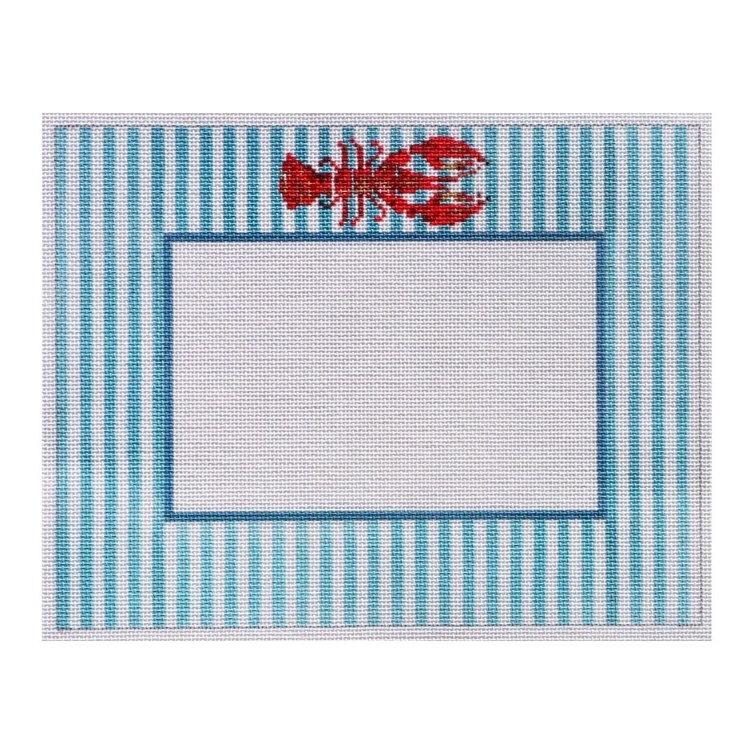 lobster-blue-stripes-frame-needlepoint-canvas-CV-3077-LOBFR-18